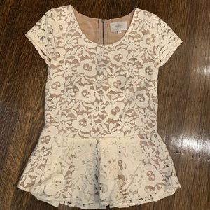 Madison Marcus white lace peplum top